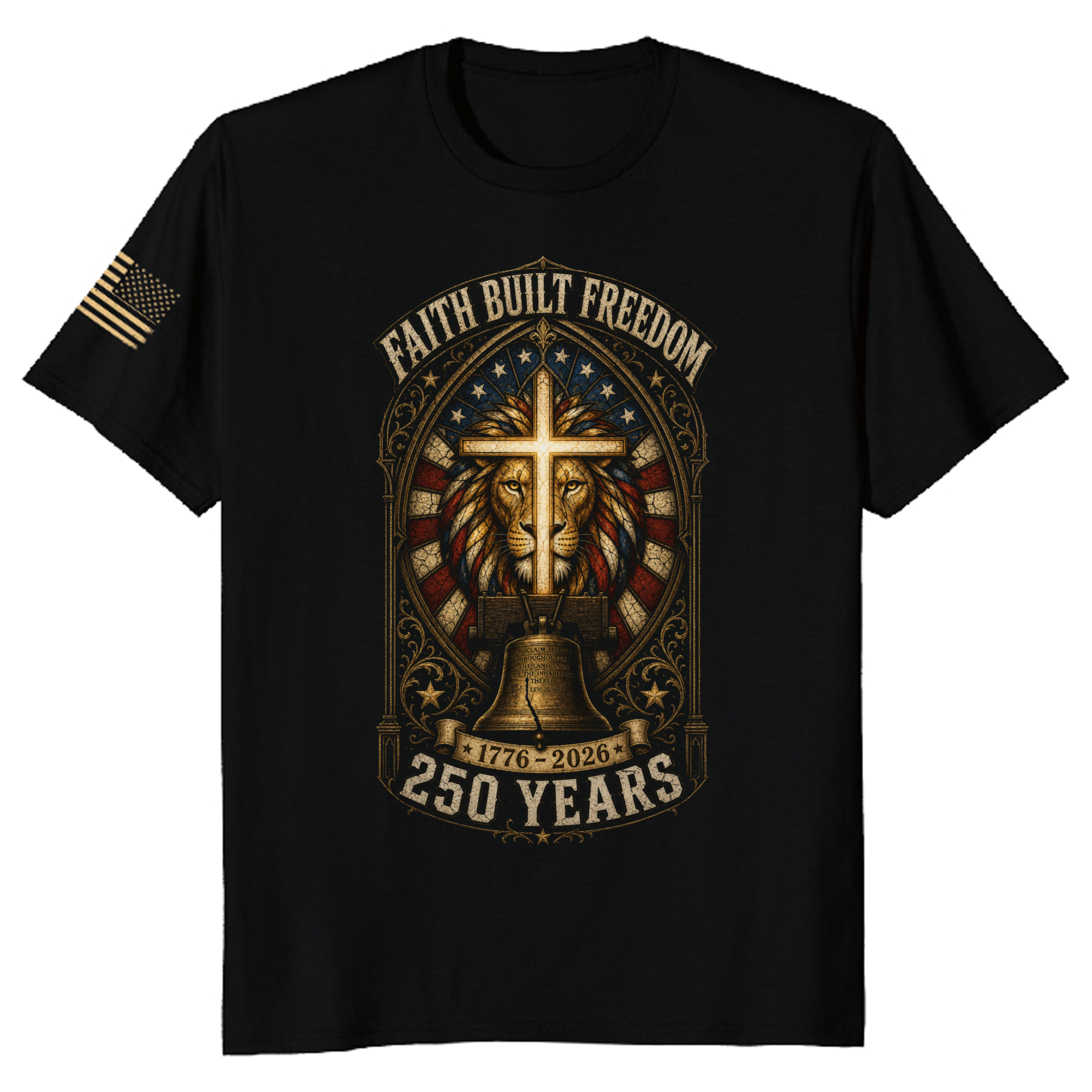Patriotic Cross Patriot T-Shirt - Independence Day Faith Gift