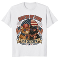 Patriotic Cat Graphic T-Shirt - Gift for Cat Lovers
