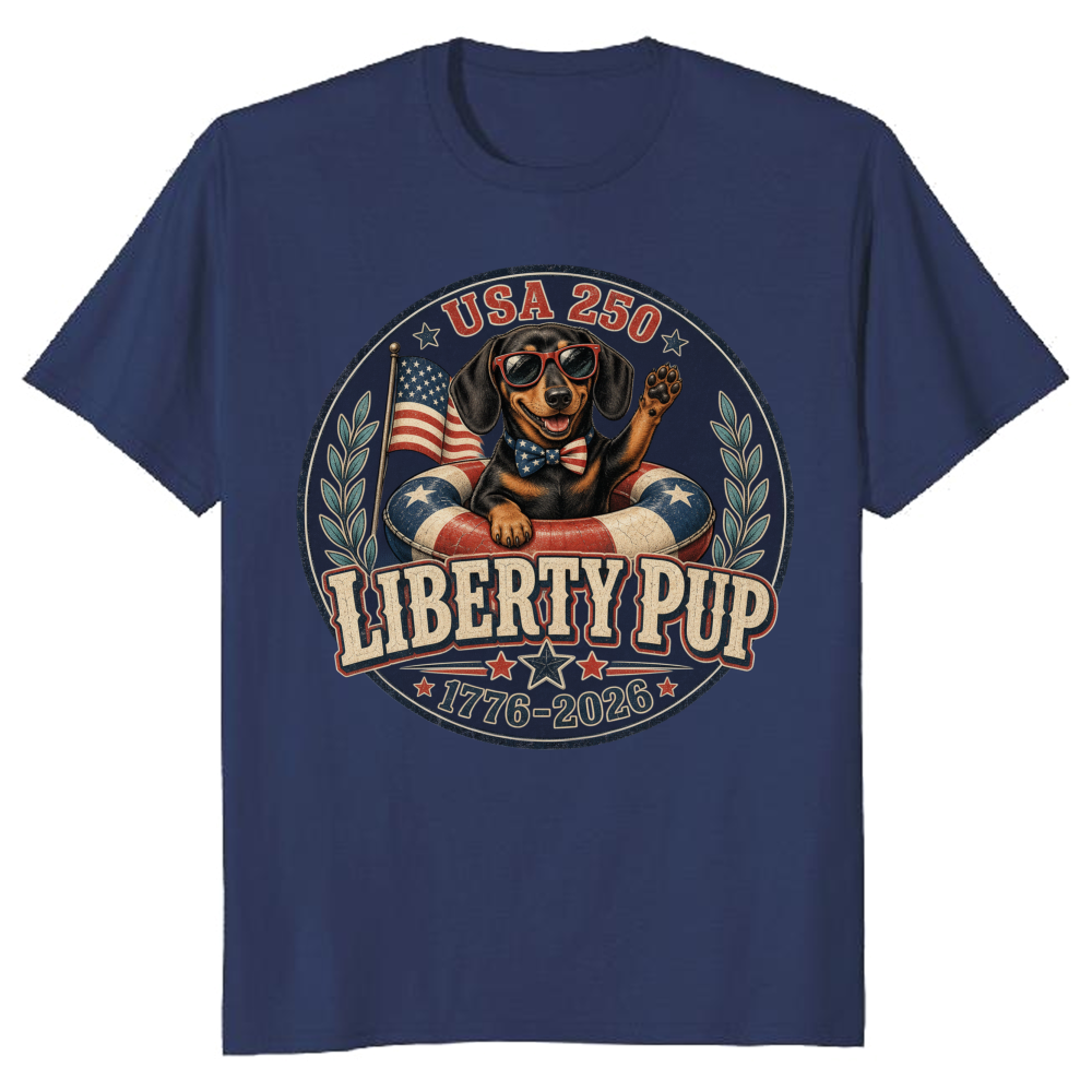 Patriotic Dog Graphic T-Shirt