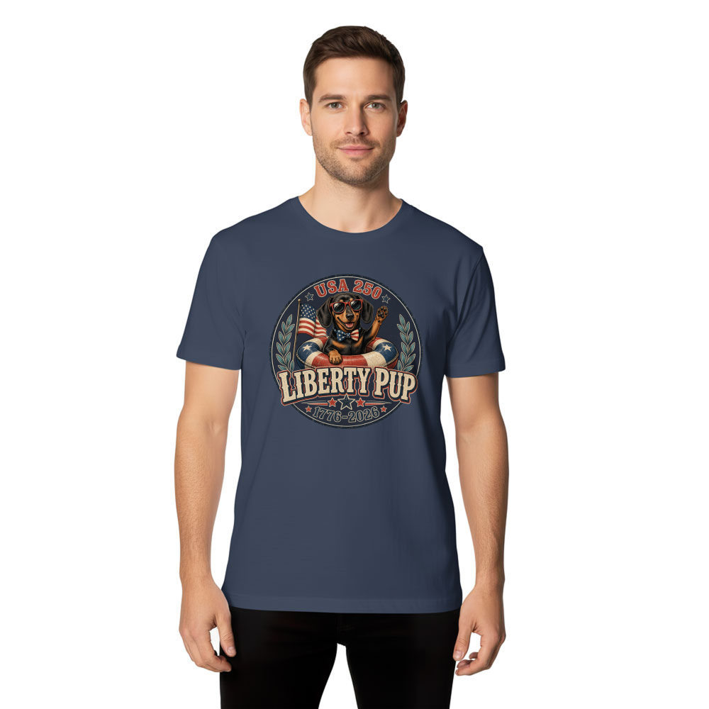 Patriotic Dog Graphic T-Shirt - Gift for Dog Lovers