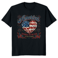 Vintage Patriotic Girly American Flag Graphic T-Shirt