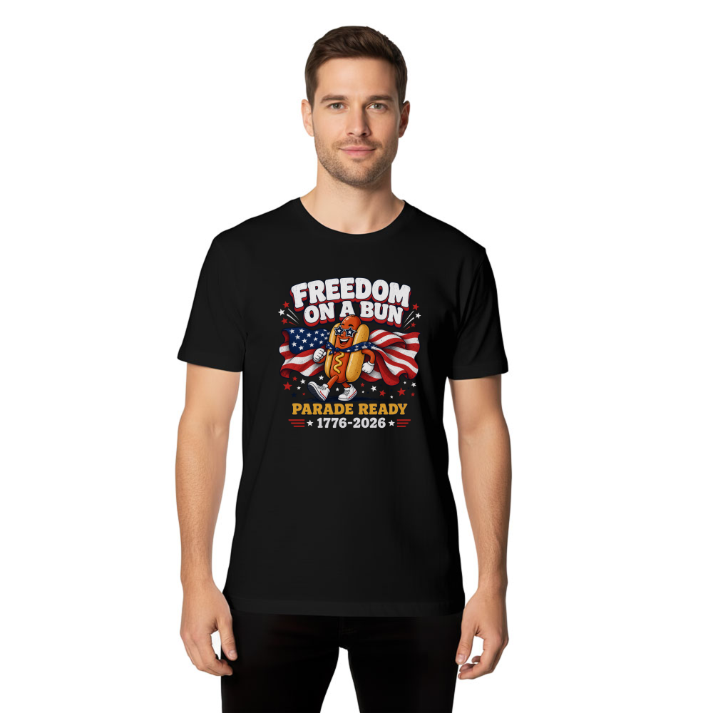 Patriotic Hot Dog Graphic T-Shirt