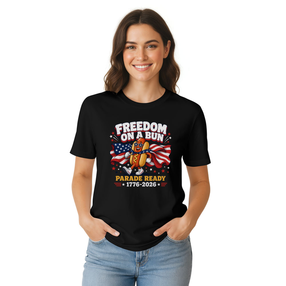 Patriotic Hot Dog Graphic T-Shirt