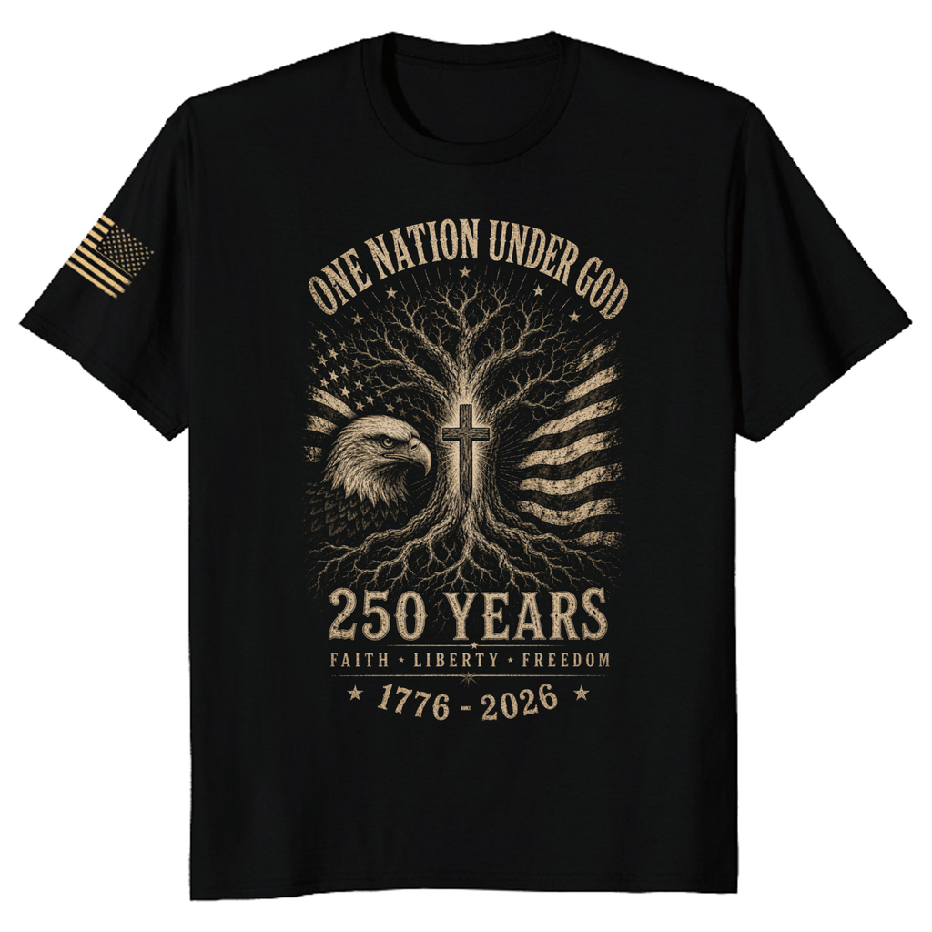 Patriotic Cross Patriot T-Shirt - Independence Day Faith Gift