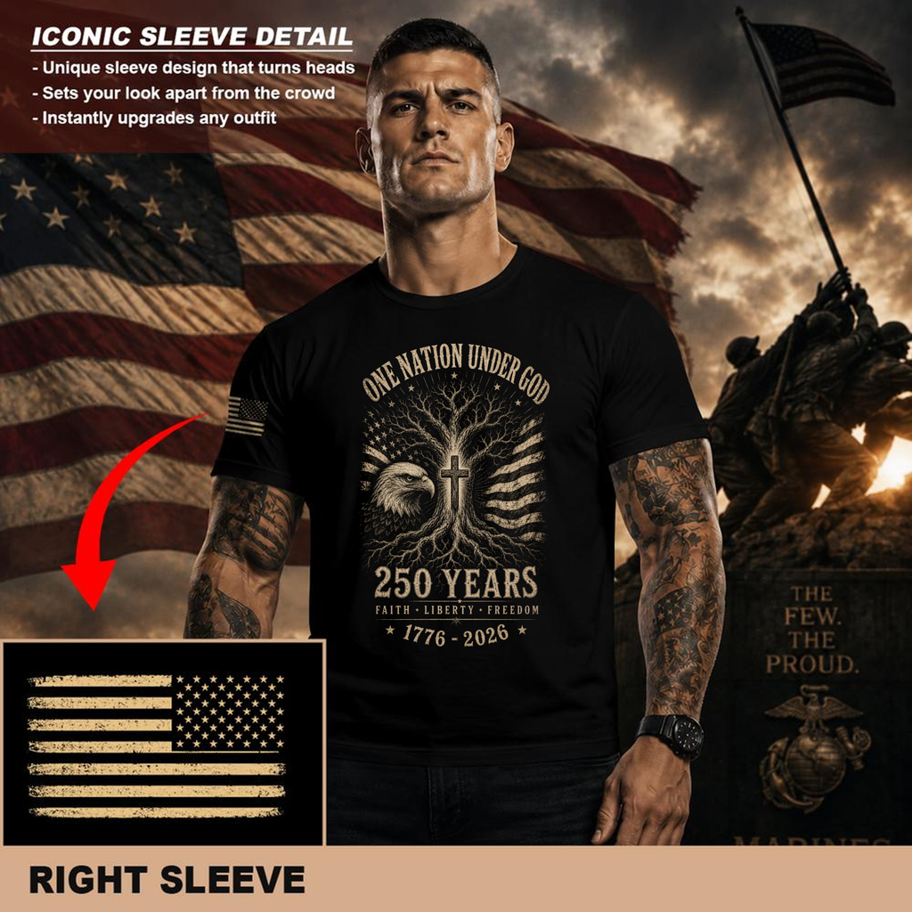 Patriotic Cross Patriot T-Shirt - Independence Day Faith Gift