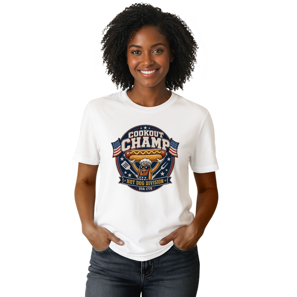 Patriotic Hot Dog T-Shirt - 4th of July Cookout Gift