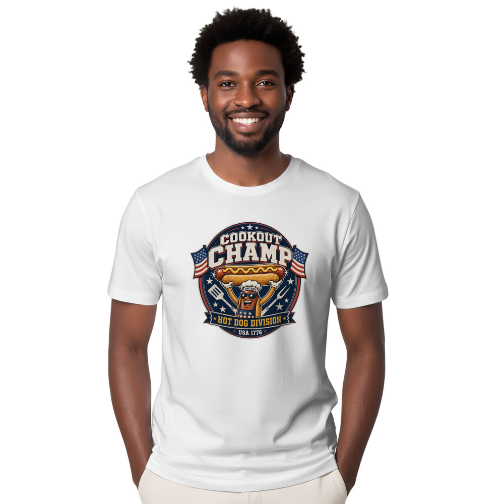 Patriotic Hot Dog Graphic T-Shirt
