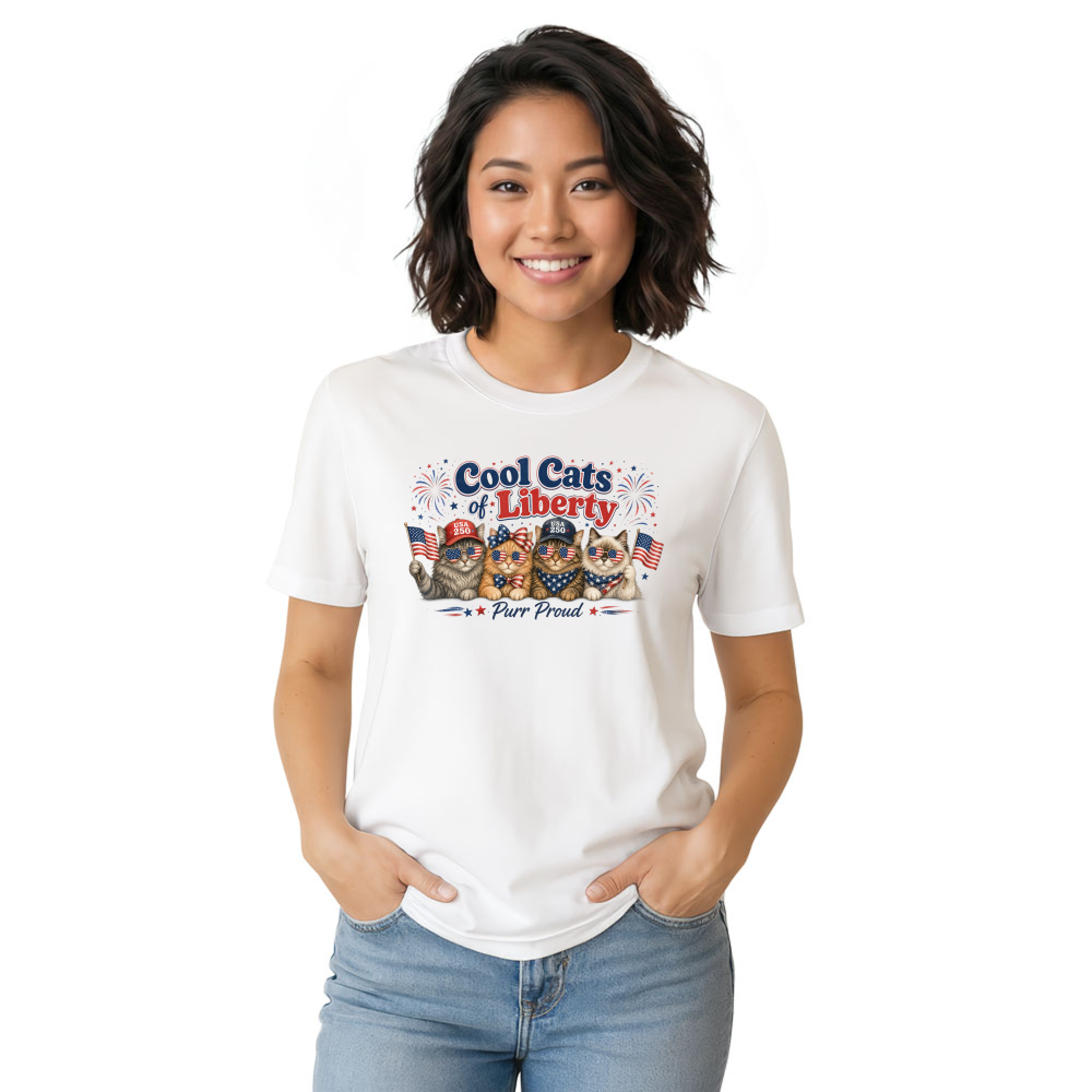 Patriotic Cat Graphic T-Shirt
