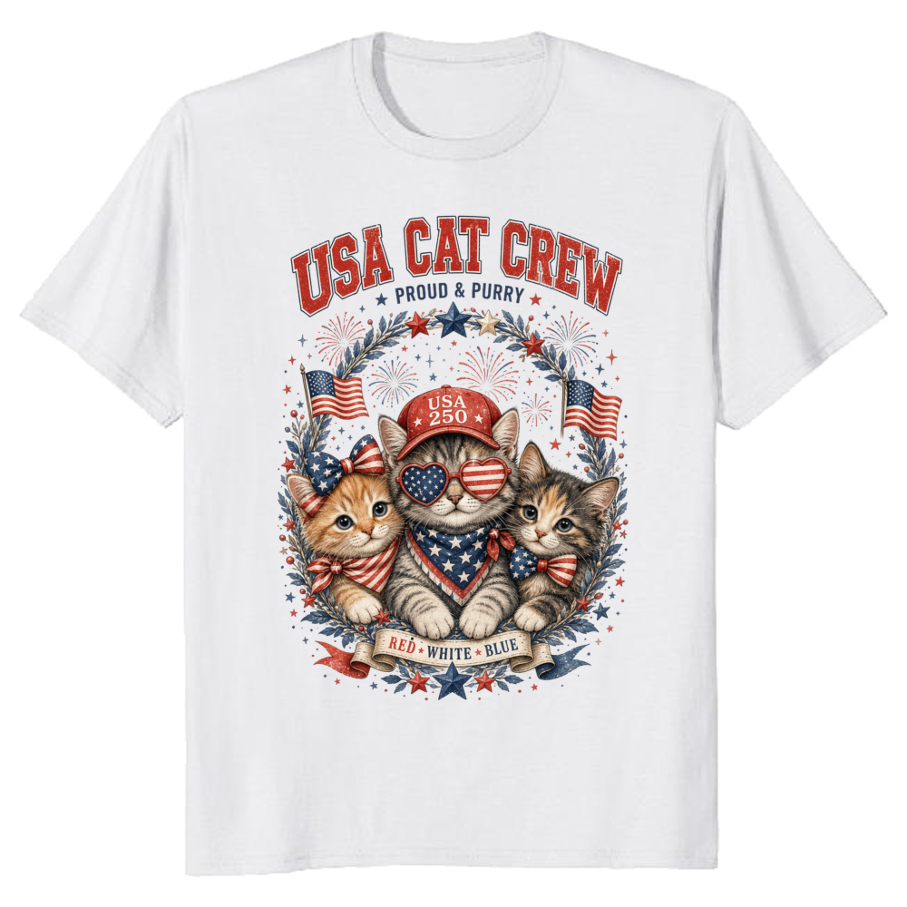 Patriotic Cat Graphic T-Shirt