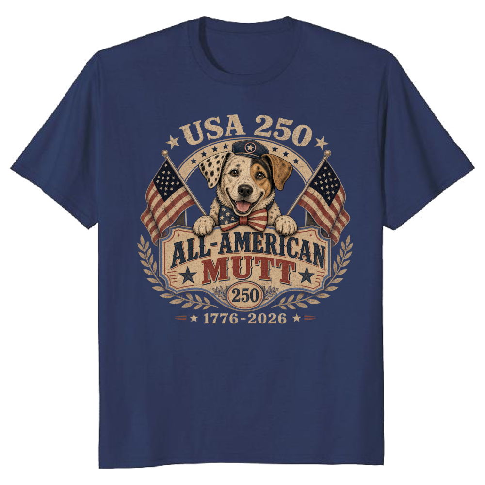 Patriotic Dog Graphic T-Shirt - Gift for Dog Lovers