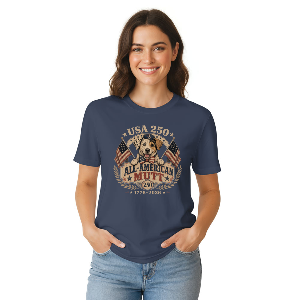 Patriotic Dog Graphic T-Shirt - Gift for Dog Lovers