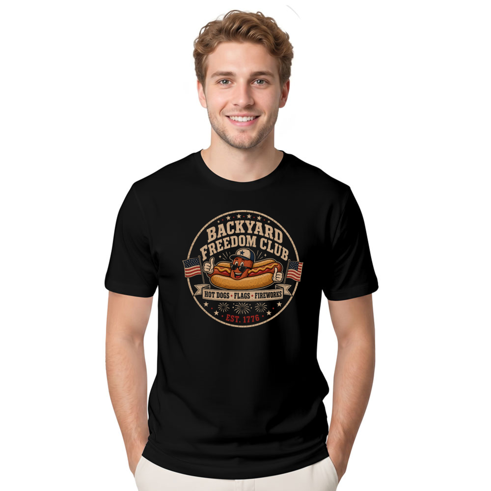 Patriotic Hot Dog T-Shirt - Gift for Independence Day Cookouts