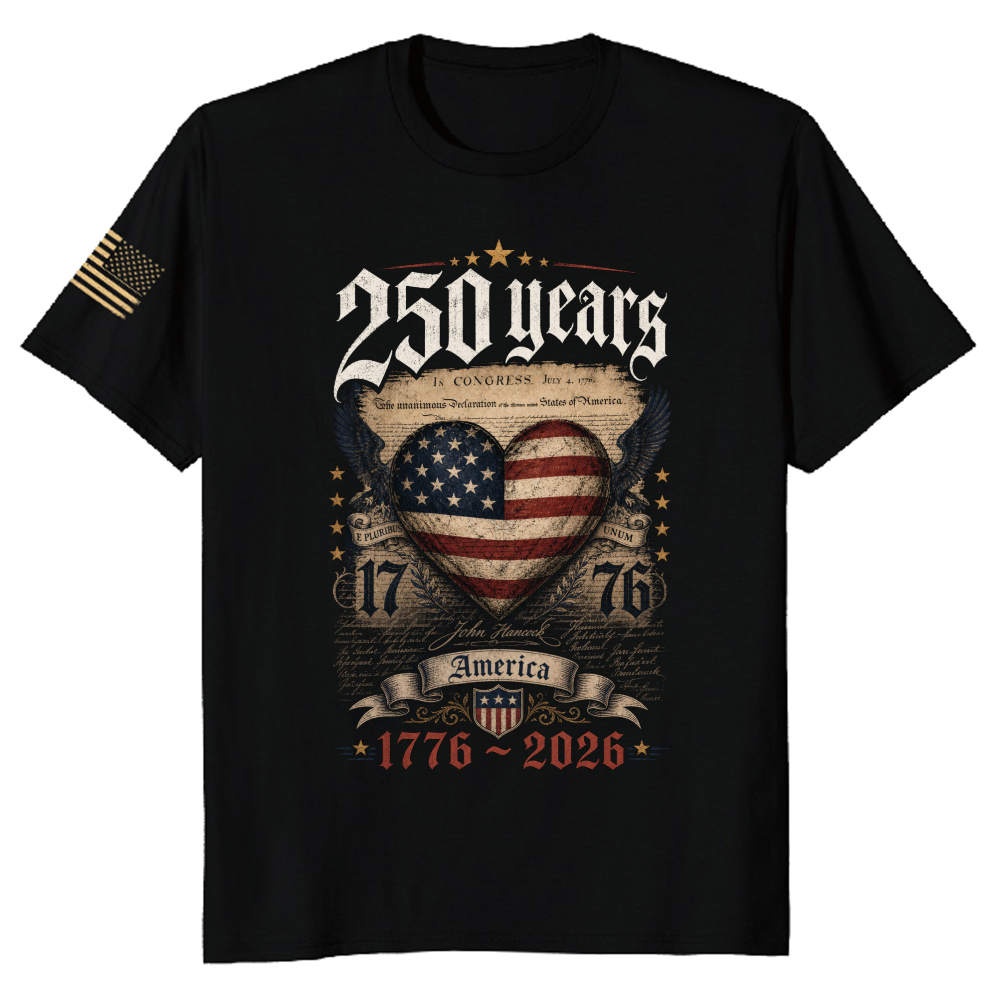 250th Anniversary Pretty Flag Patriot T-Shirt - USA 250 Celebration Gift