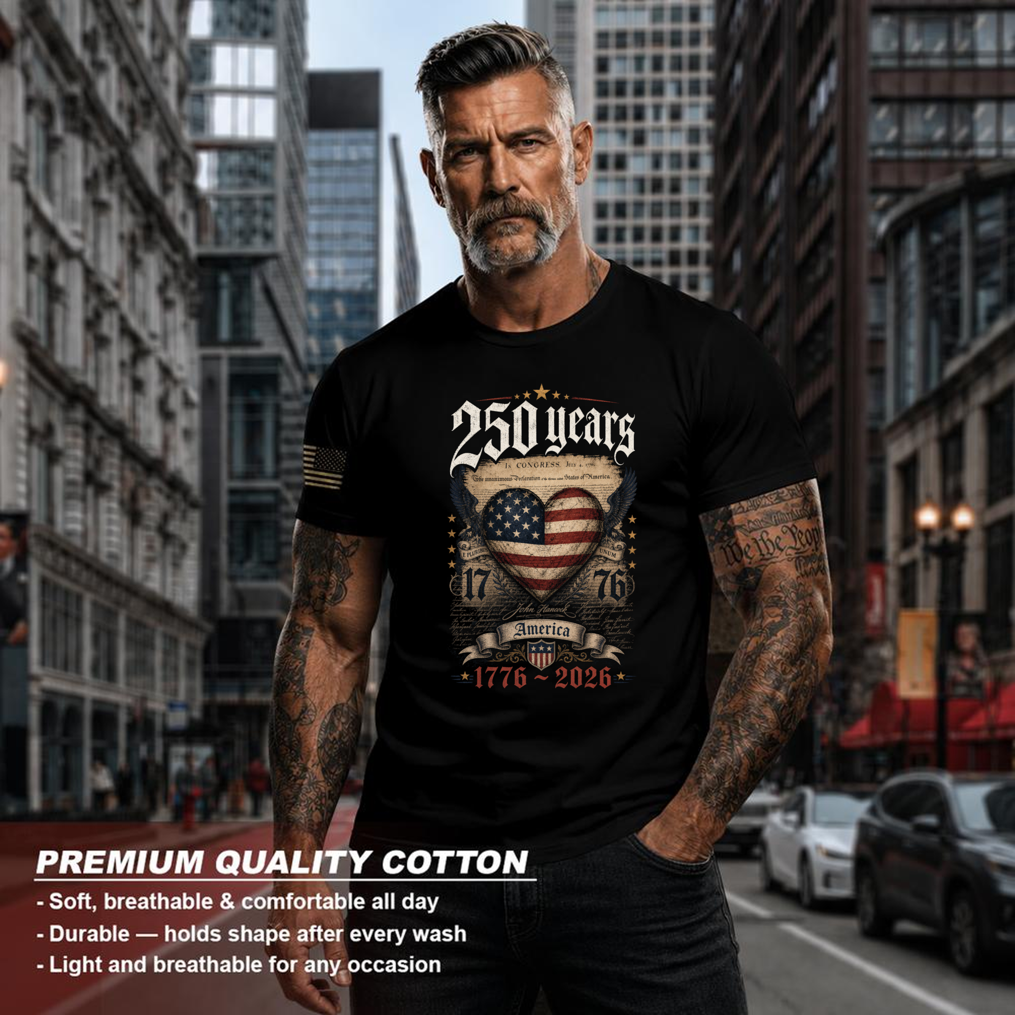 250th Anniversary Pretty Flag Patriot T-Shirt - USA 250 Celebration Gift