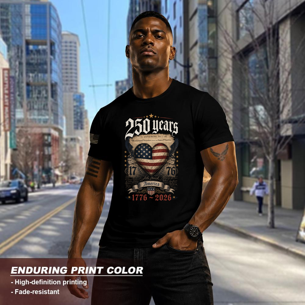 250th Anniversary Pretty Flag Patriot T-Shirt - USA 250 Celebration Gift