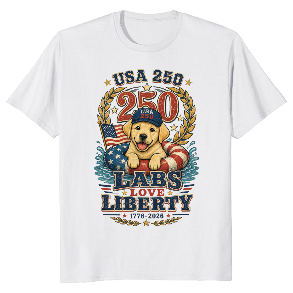 Patriotic Dog Graphic T-Shirt