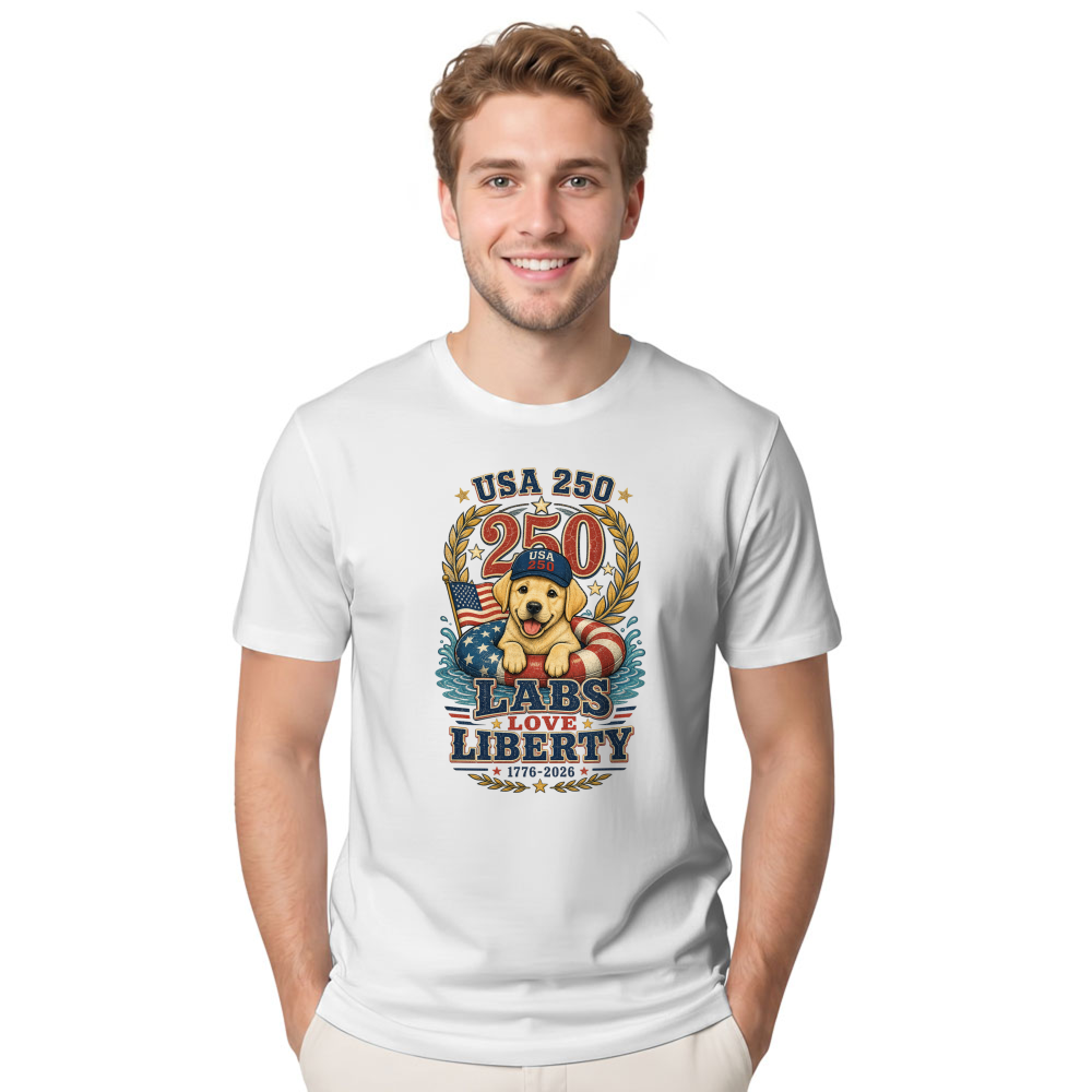 Patriotic Dog Graphic T-Shirt