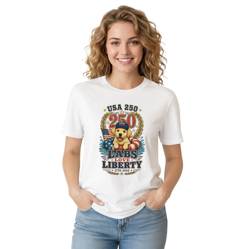 Patriotic Dog Graphic T-Shirt
