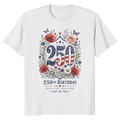 Patriotic 250 Years of Freedom Floral T-Shirt - USA 250th Anniversary Gift