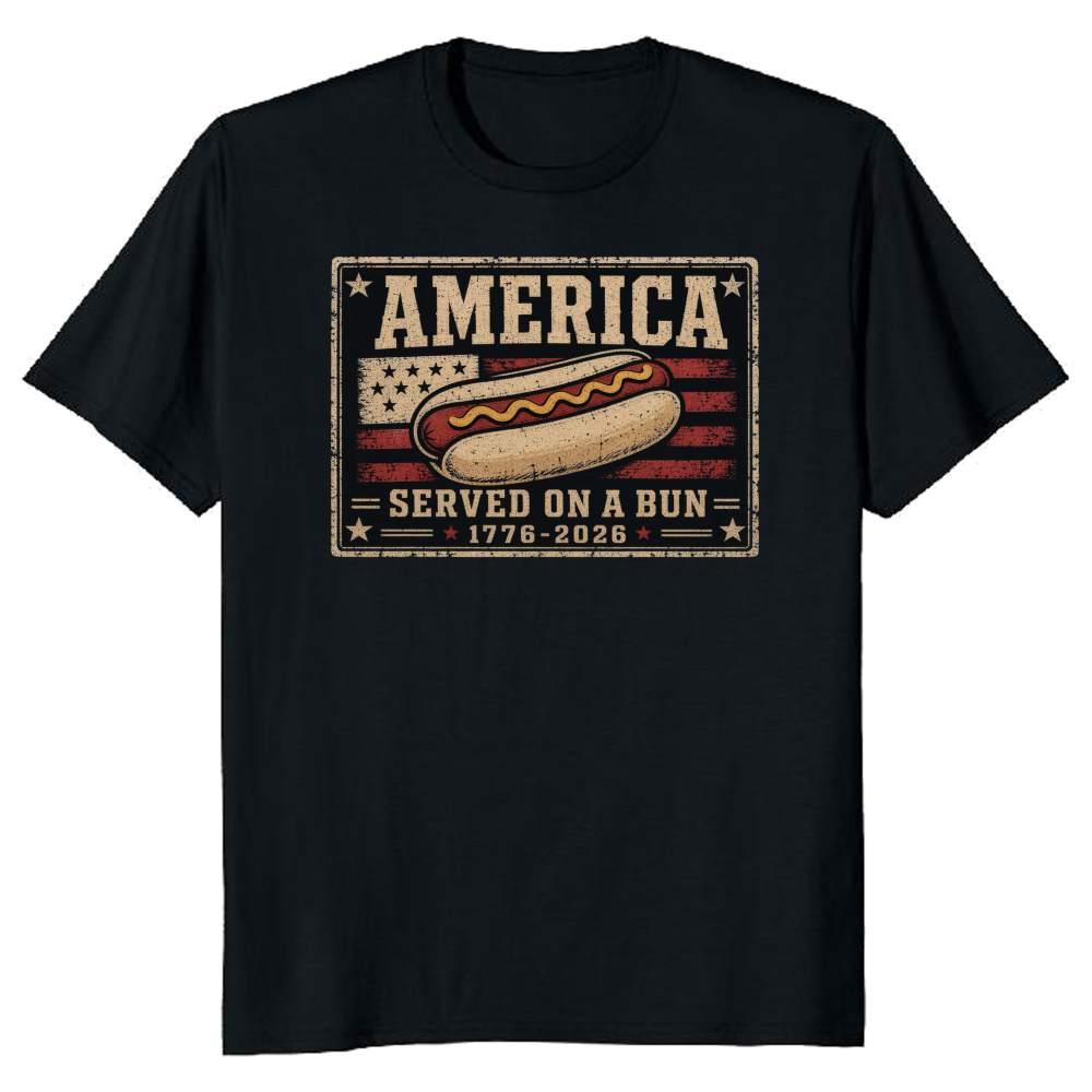 Patriotic Hot Dog T-Shirt - Fourth of July BBQ Gift