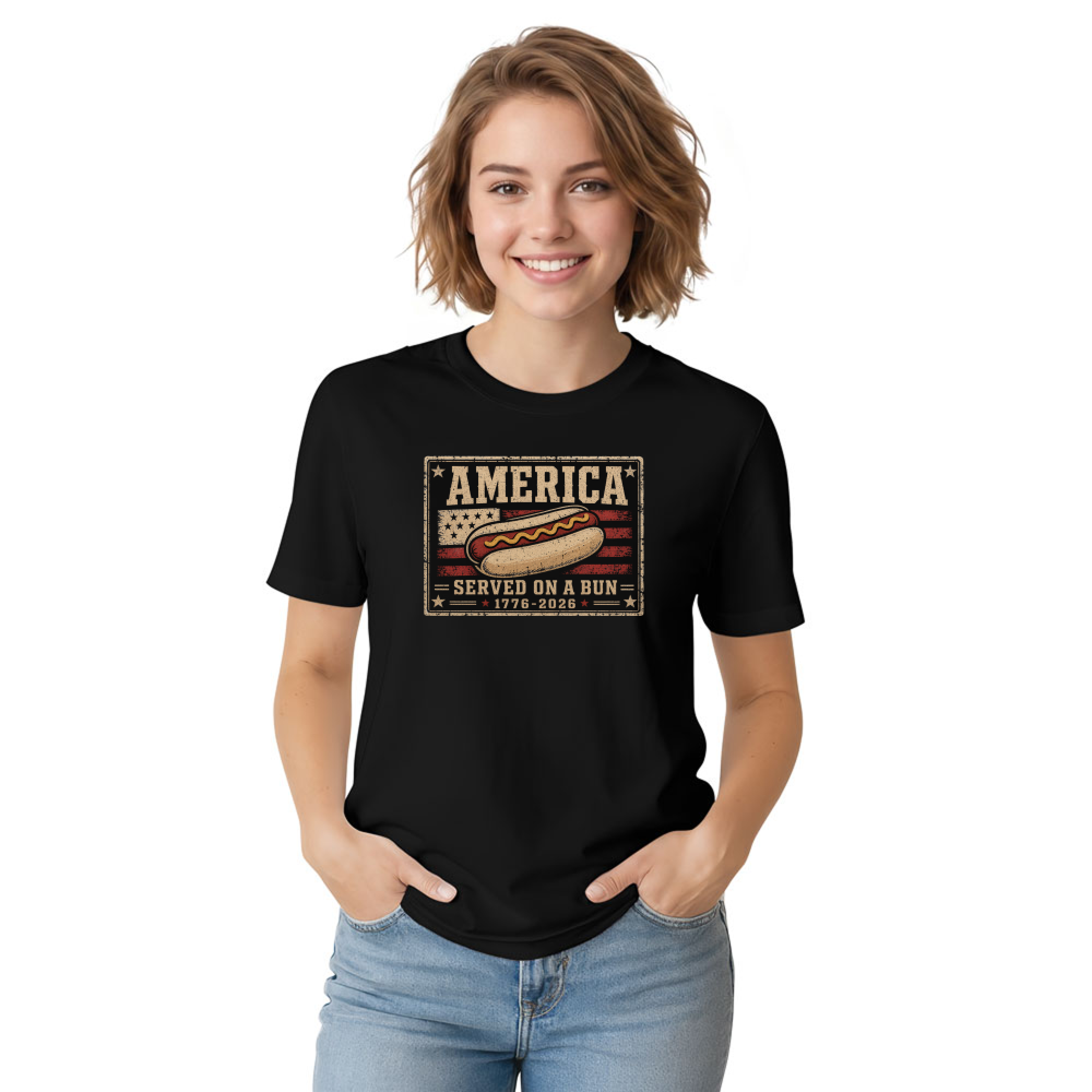 Patriotic Hot Dog T-Shirt - Fourth of July BBQ Gift