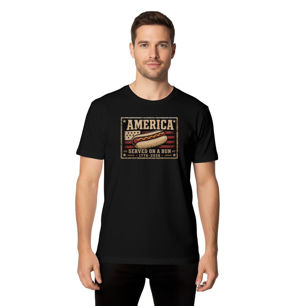 Patriotic Hot Dog T-Shirt - Fourth of July BBQ Gift
