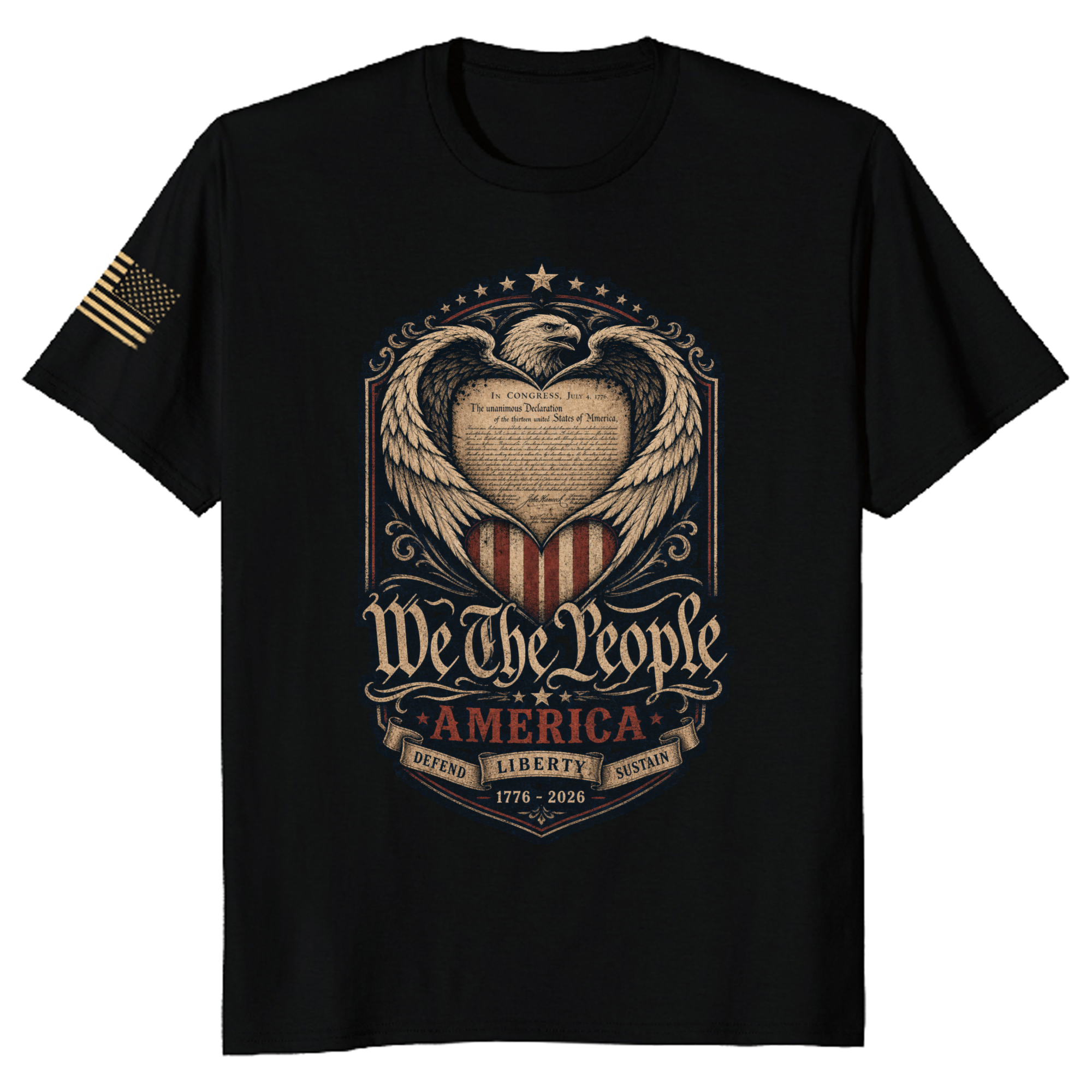 250th Anniversary Pretty Flag Patriot T-Shirt - USA 250 Celebration Gift