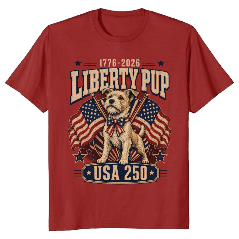 Patriotic Dog Graphic T-Shirt - Gift for Dog Lovers