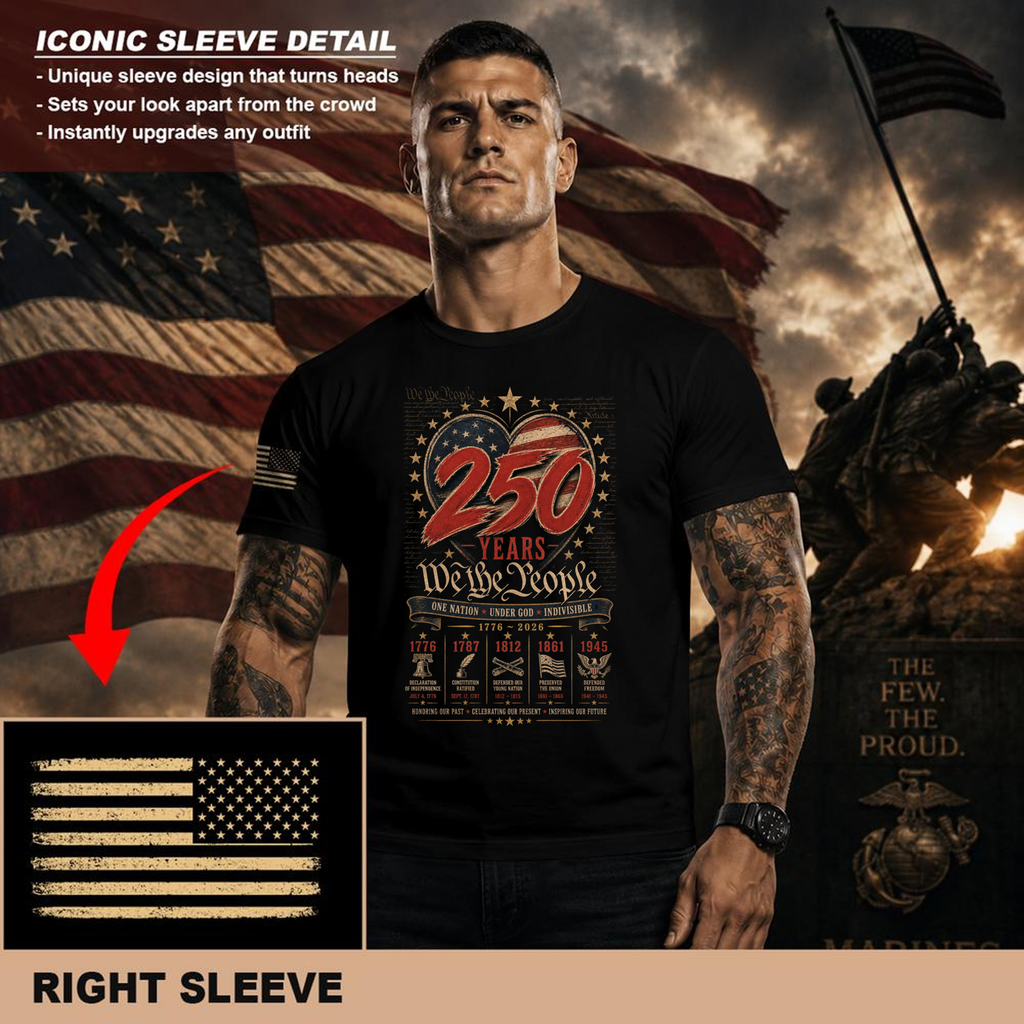 250th Anniversary Pretty Flag Patriot T-Shirt - USA 250 Celebration Gift