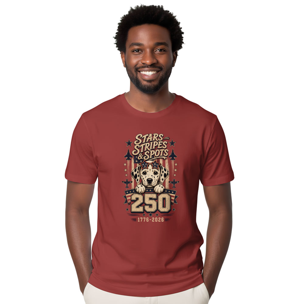 Patriotic Dog USA Flag Graphic T-Shirt