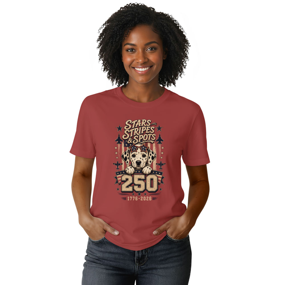 Patriotic Dog USA Flag Graphic T-Shirt