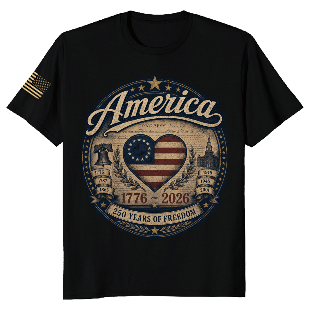 250th Anniversary Pretty Flag Patriot T-Shirt - Independence Day Celebration