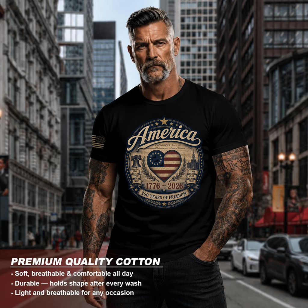 250th Anniversary Pretty Flag Patriot T-Shirt - Independence Day Celebration