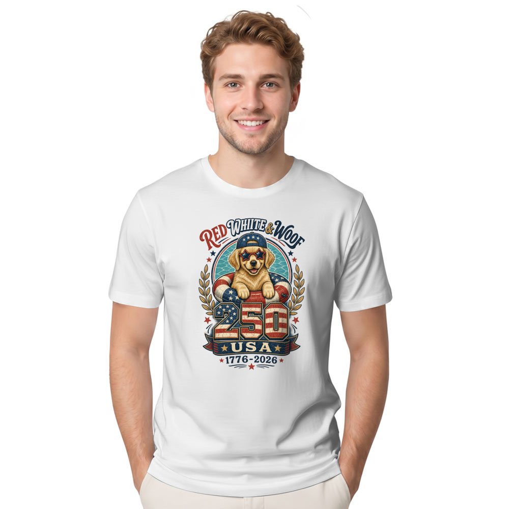 Patriotic Dog Graphic T-Shirt - Gift for Dog Lovers