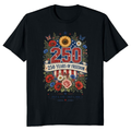 Patriotic 250 Years of Freedom Floral T-Shirt - USA 250 Celebration Gift