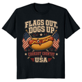 Patriotic Hot Dog Graphic T-Shirt - Gift for 4th of July Cookouts