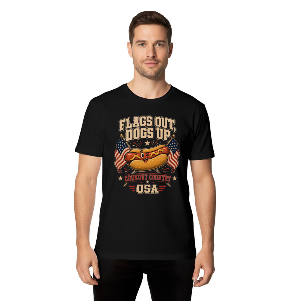 Patriotic Hot Dog Graphic T-Shirt