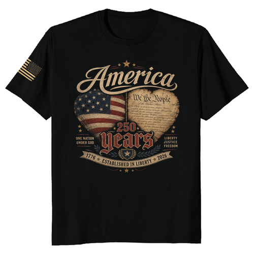 250th Anniversary Flag Patriot T-Shirt - USA 250 Celebration Gift