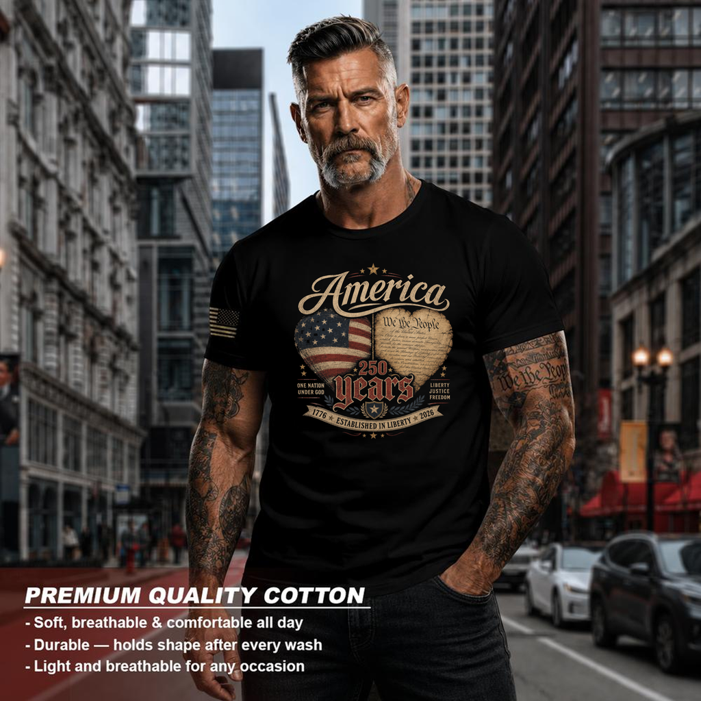 250th Anniversary Flag Patriot T-Shirt - USA 250 Celebration Gift