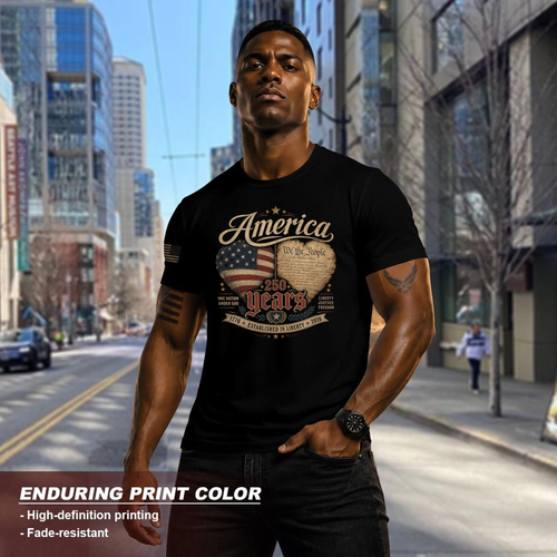 250th Anniversary Flag Patriot T-Shirt - USA 250 Celebration Gift