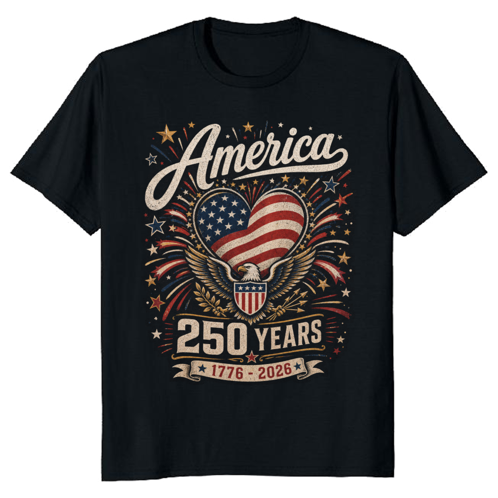 250th Anniversary Pretty Flag Graphic T-Shirt - Independence Day Gift