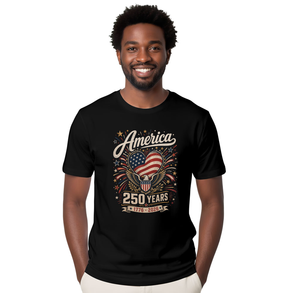 250th Anniversary Pretty Flag Graphic T-Shirt - Independence Day Gift