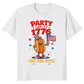 Patriotic Hot Dog T-Shirt - Gift for 4th of July Cookout Fans