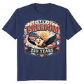 Cute Cartoon Bald Eagle, 4th Of July Merica USA Flag, 250 Years Still Free Patriotic Funny Family Summer Celebration T-Shirt