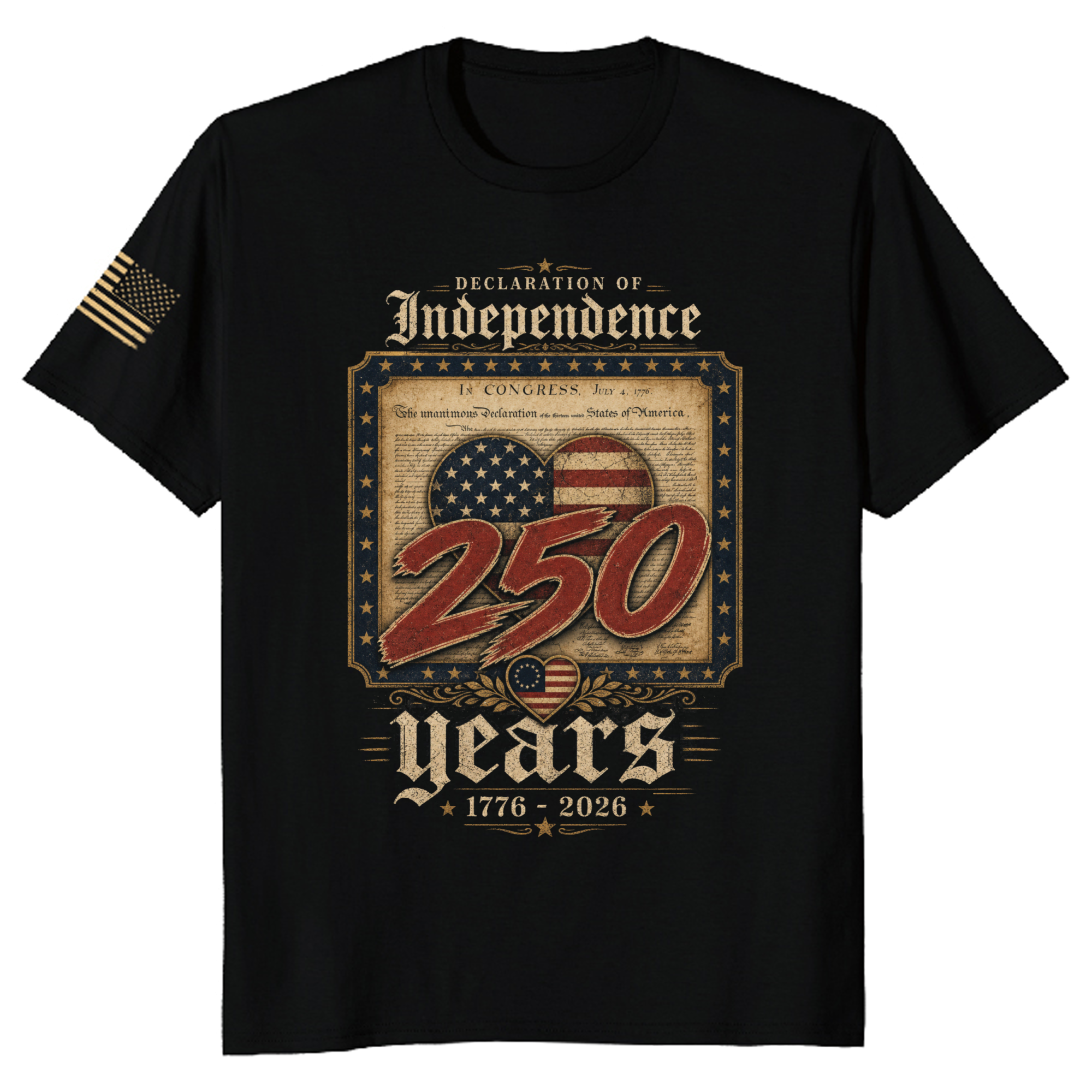 250th Anniversary Pretty Flag Graphic Apparel - USA 250 Celebration Gift